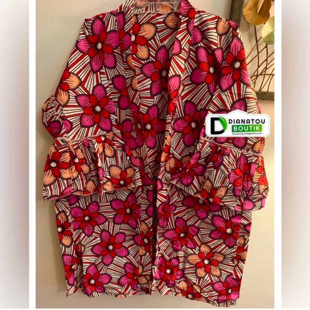 DianatouBoutik 2025 Collection/ Beautiful African Print Flower Pants Set Design